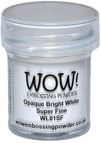 Wow! Embossing Powder Black and White Bundle: Primary Ebony, Opaque Bright White, White Pearl, Clear Gloss, 15ML