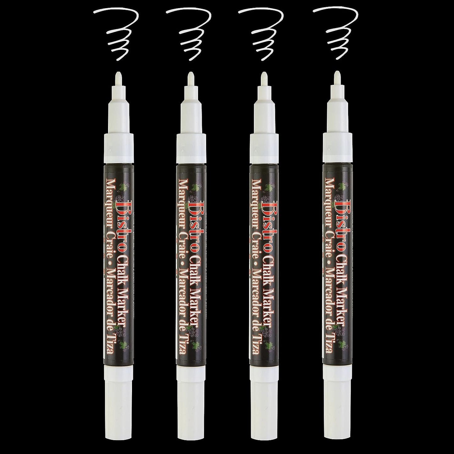 Uchida 4 White Fine Tip Bistro Chalk Marker, 4 Count (Pack of 1)