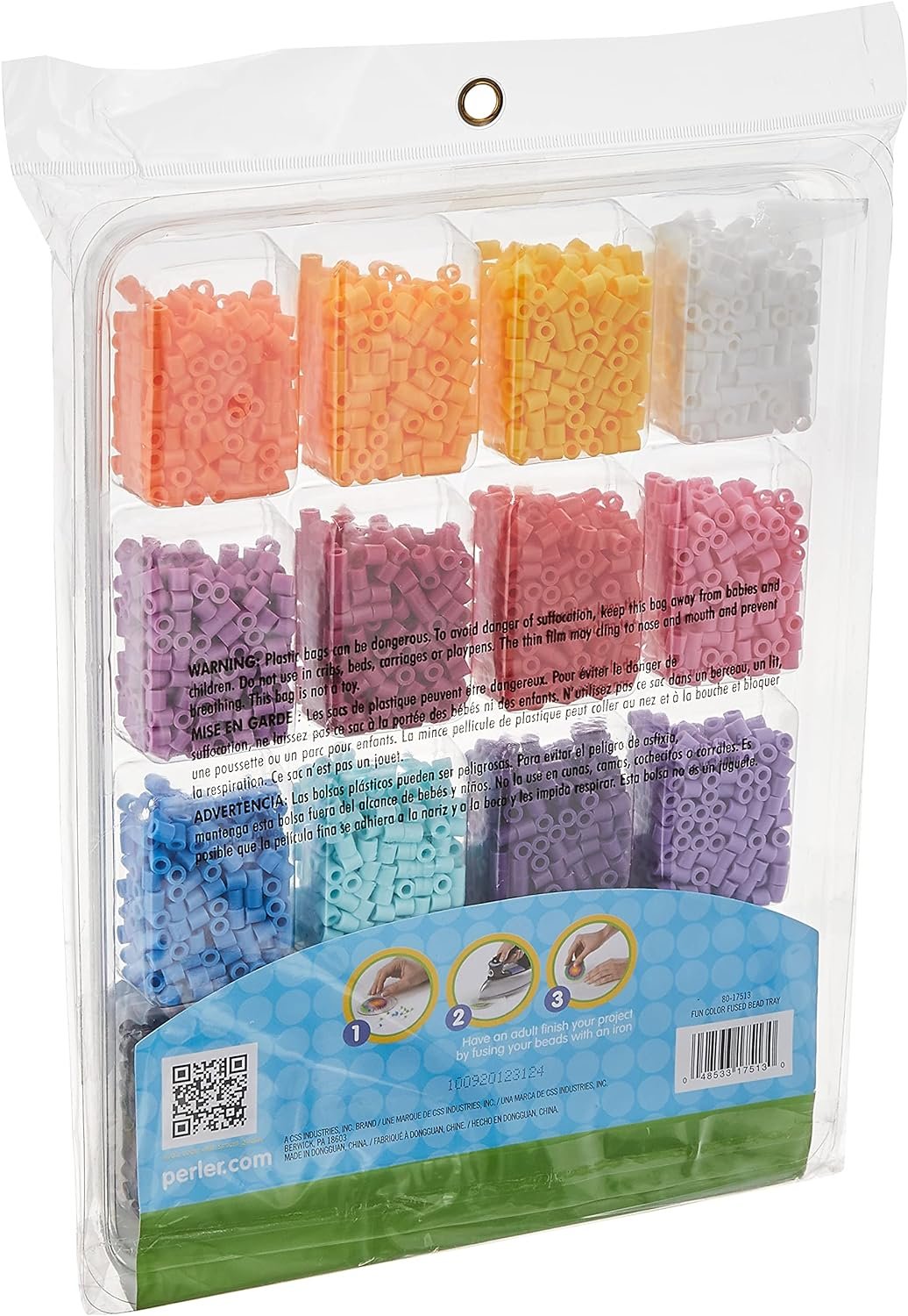Perler Beads Fun Colors Fuse Beads and Storage Tray For Kids Crafts, 4000 pcs