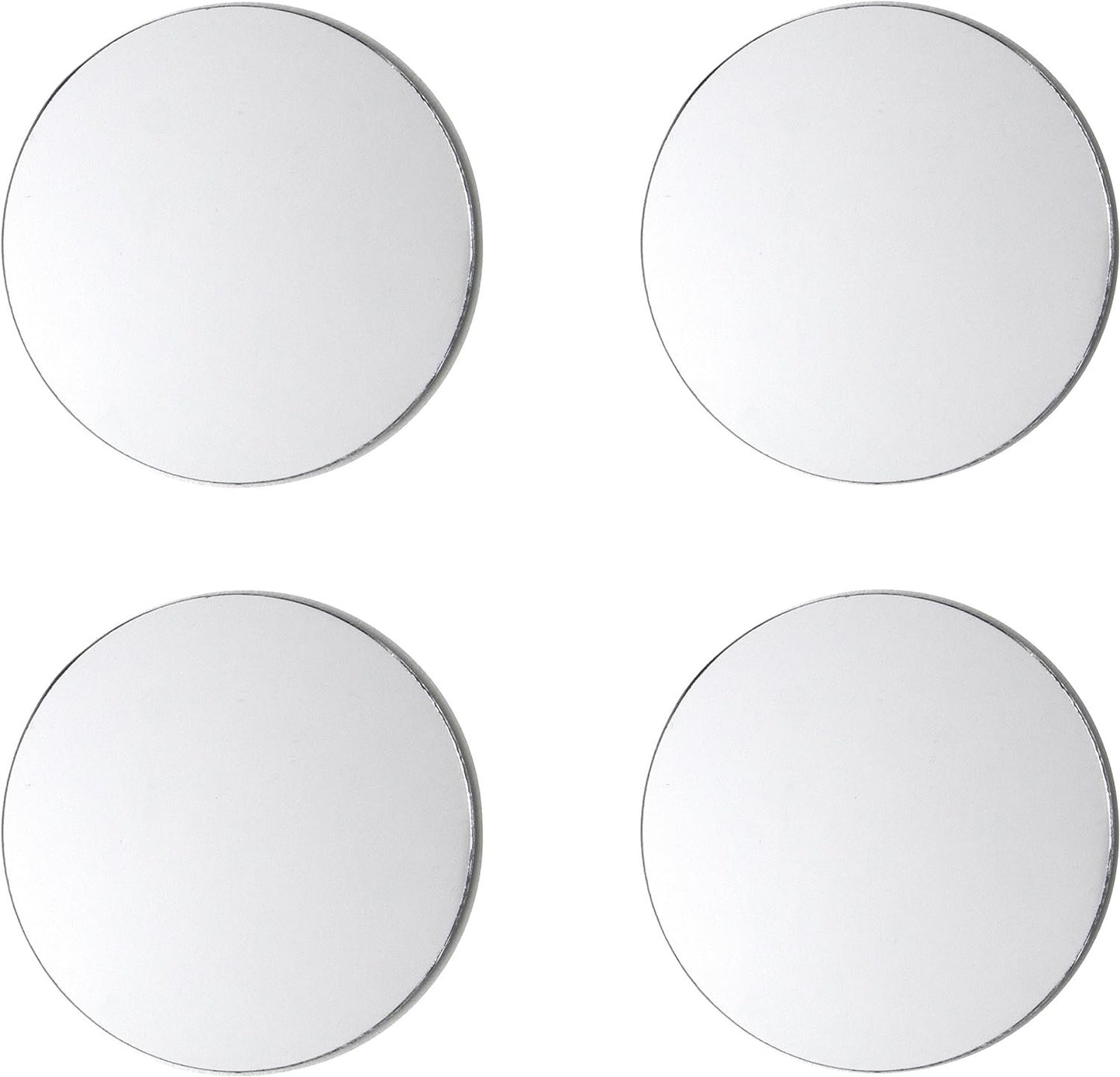 Cousin DIY Mirror 4 Piece Round Glass Set, 2 inch Diameter