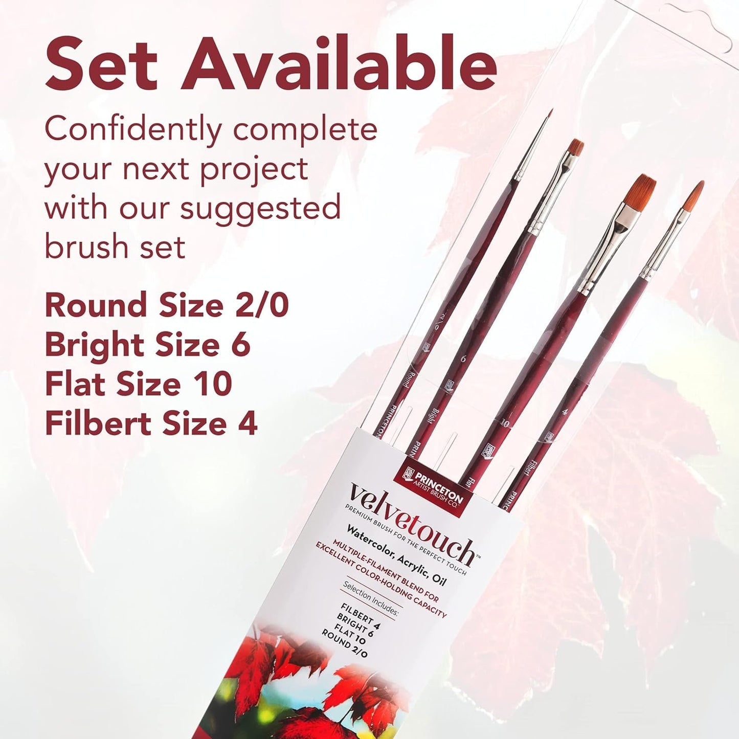 Princeton Velvetouch Jenna Rainey Blooms Brush, Long Handle, Size 12 - Professional Artist Brushes for Mixed Media, Acrylic, Oil