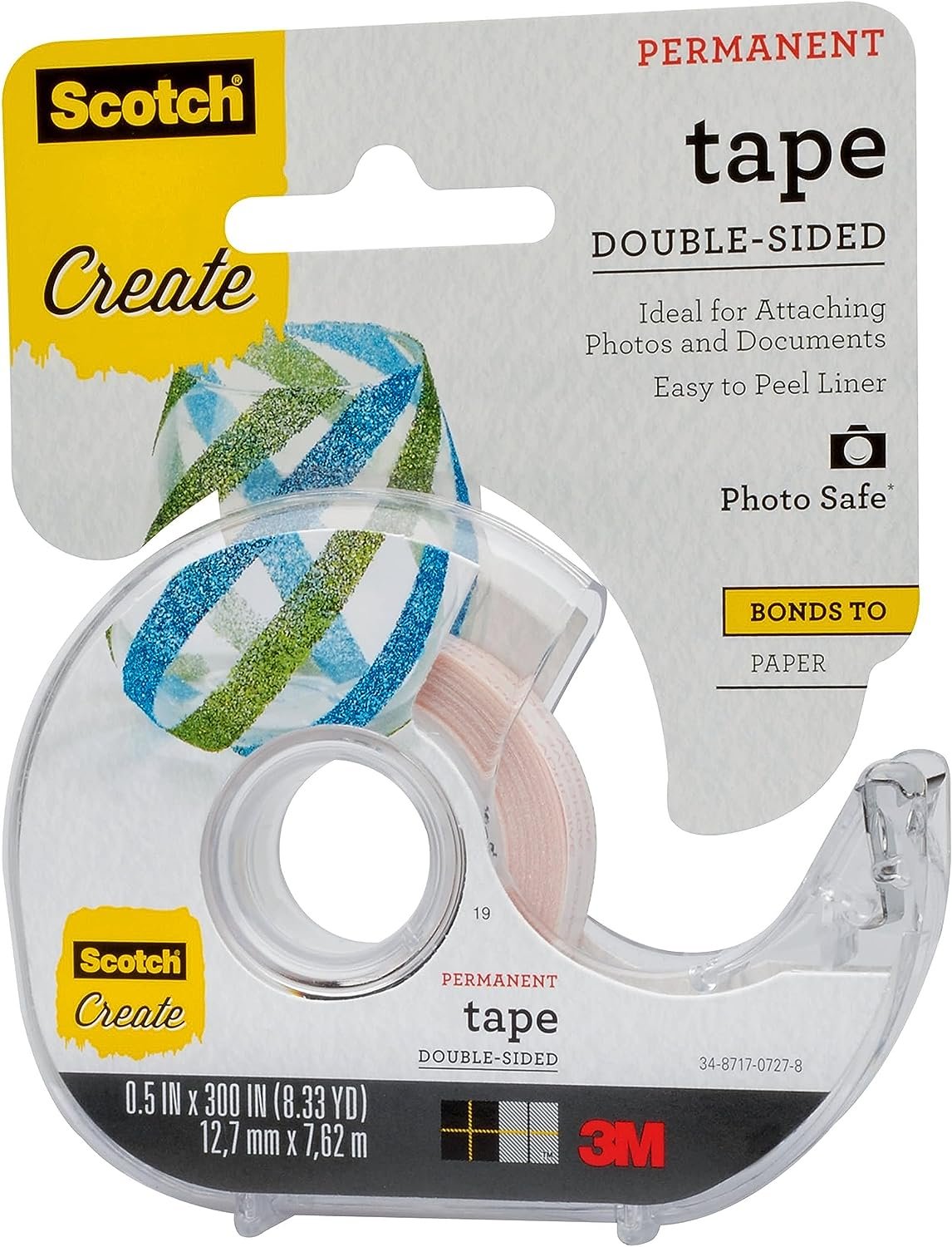 Scotch Tape Double Sided, 1/2 in x 300 in