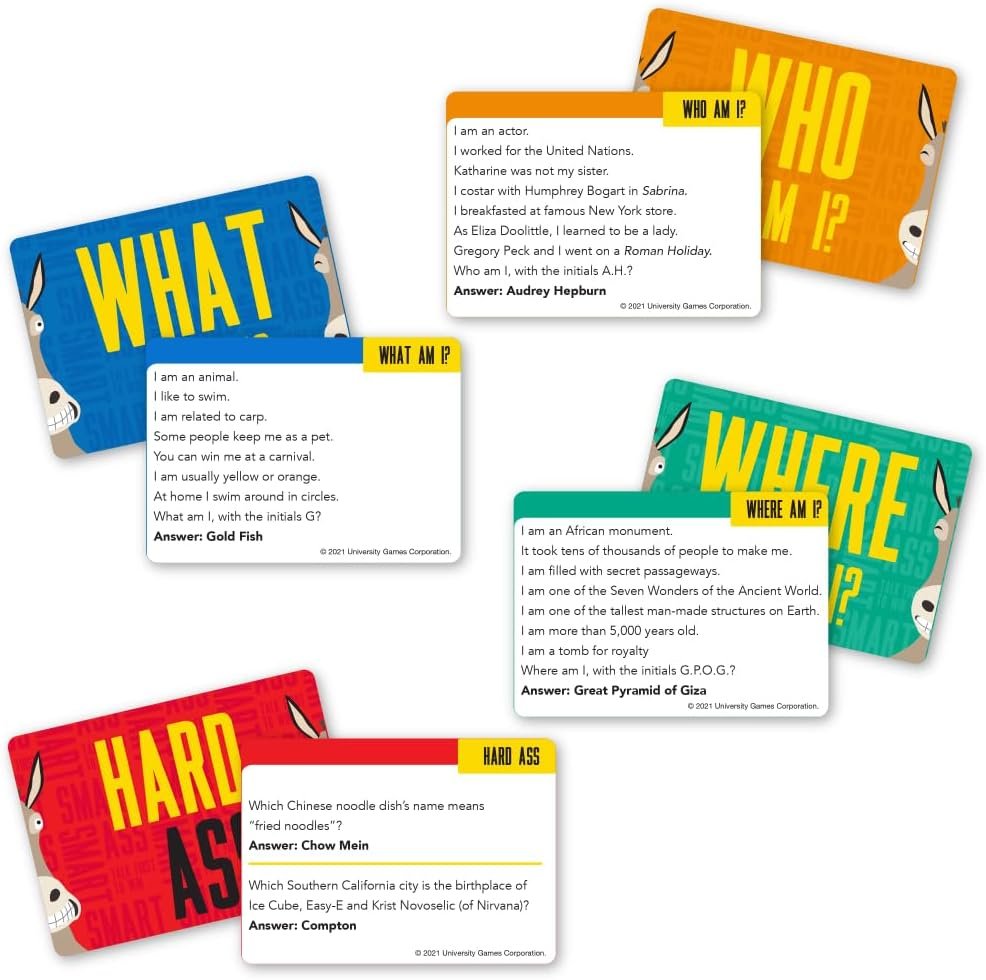 University Games, Smart Ass, The Ultimate Party Game, for Families and Adults Ages 12+, 2 to 6 Players