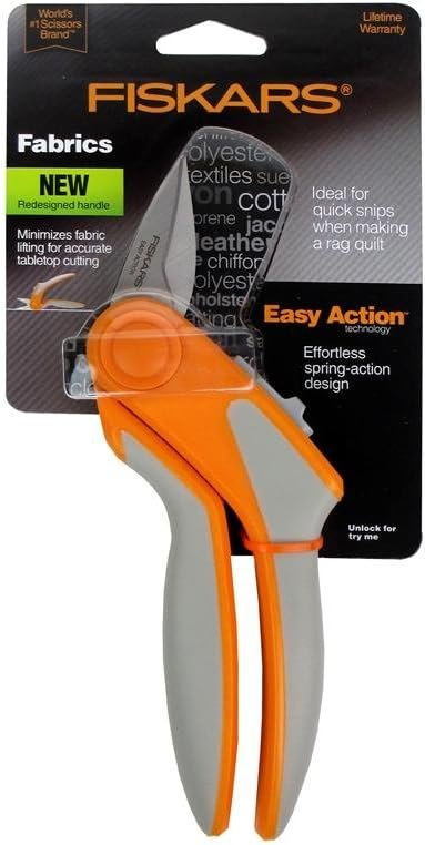 Fiskars Easy Action Tabletop Rag Quilt Snip, Gray Orange, 8" (190600)