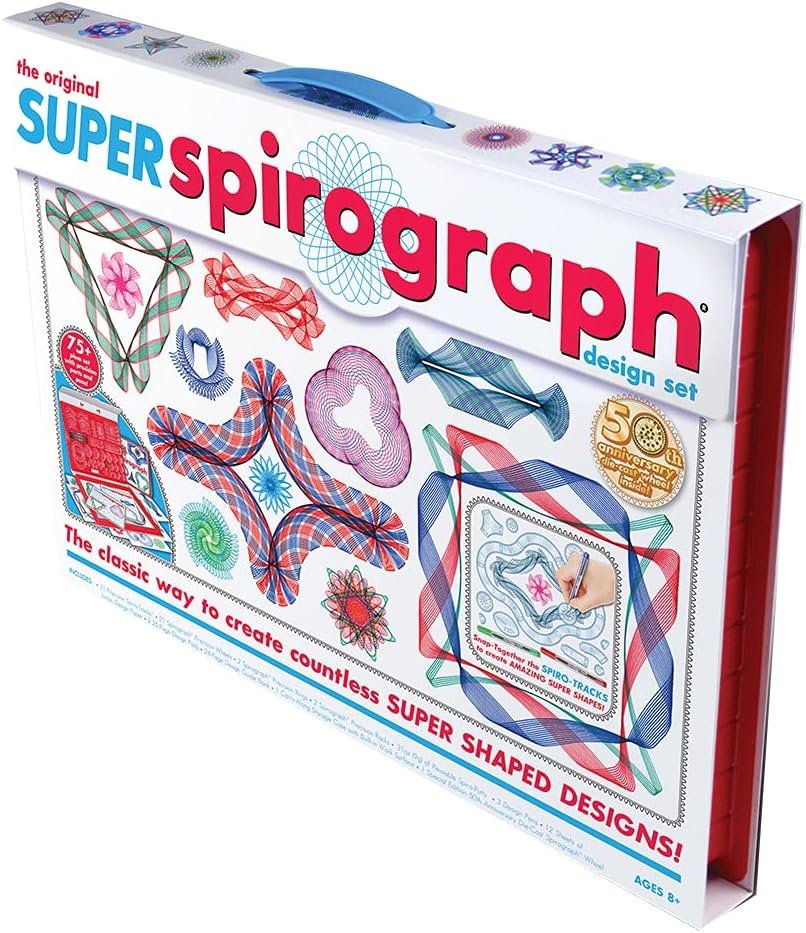 Kahootz Super Spirograph Design Set-- 50th Anniversary Edition with Twice as Many Gears -- For Ages 8+, Multi