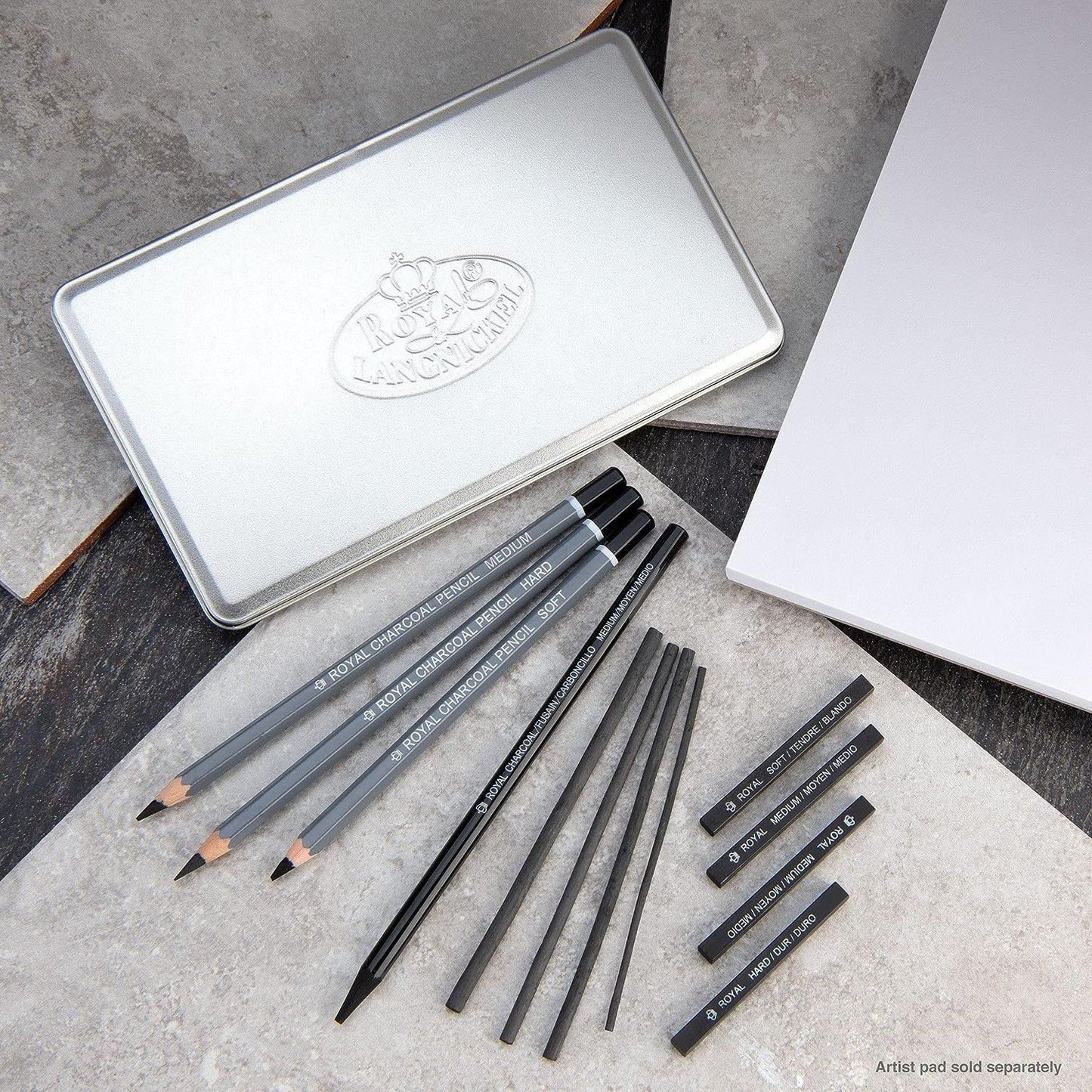 Royal & Langnickel RSET-ART2503 Small Tin Charcoal Drawing Art Set