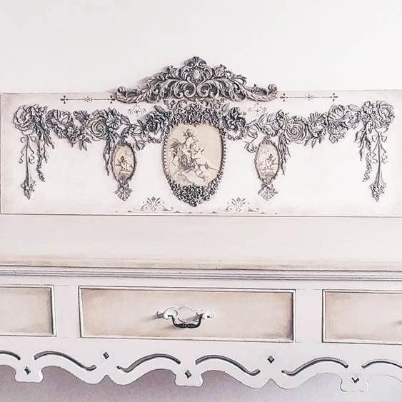 Redesign with Prima Redesign Furniture Decor Moulds® Fragrant Roses 5"x8",8Mm Thickness for Funiture Dresser, Chocolate,Cake,Candy,Backery,Soap,Polymer Clay, earthen Clay