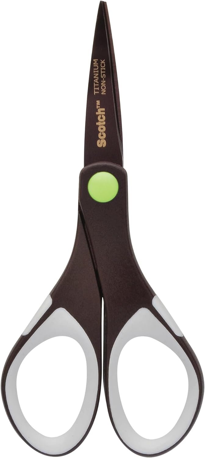 Scotch 6" Precision Ultra Edge Titanium Non-Stick Scissors, Ideal for Fabric, Crafts, Cardstock and Photos (1466TUNS-MIX)