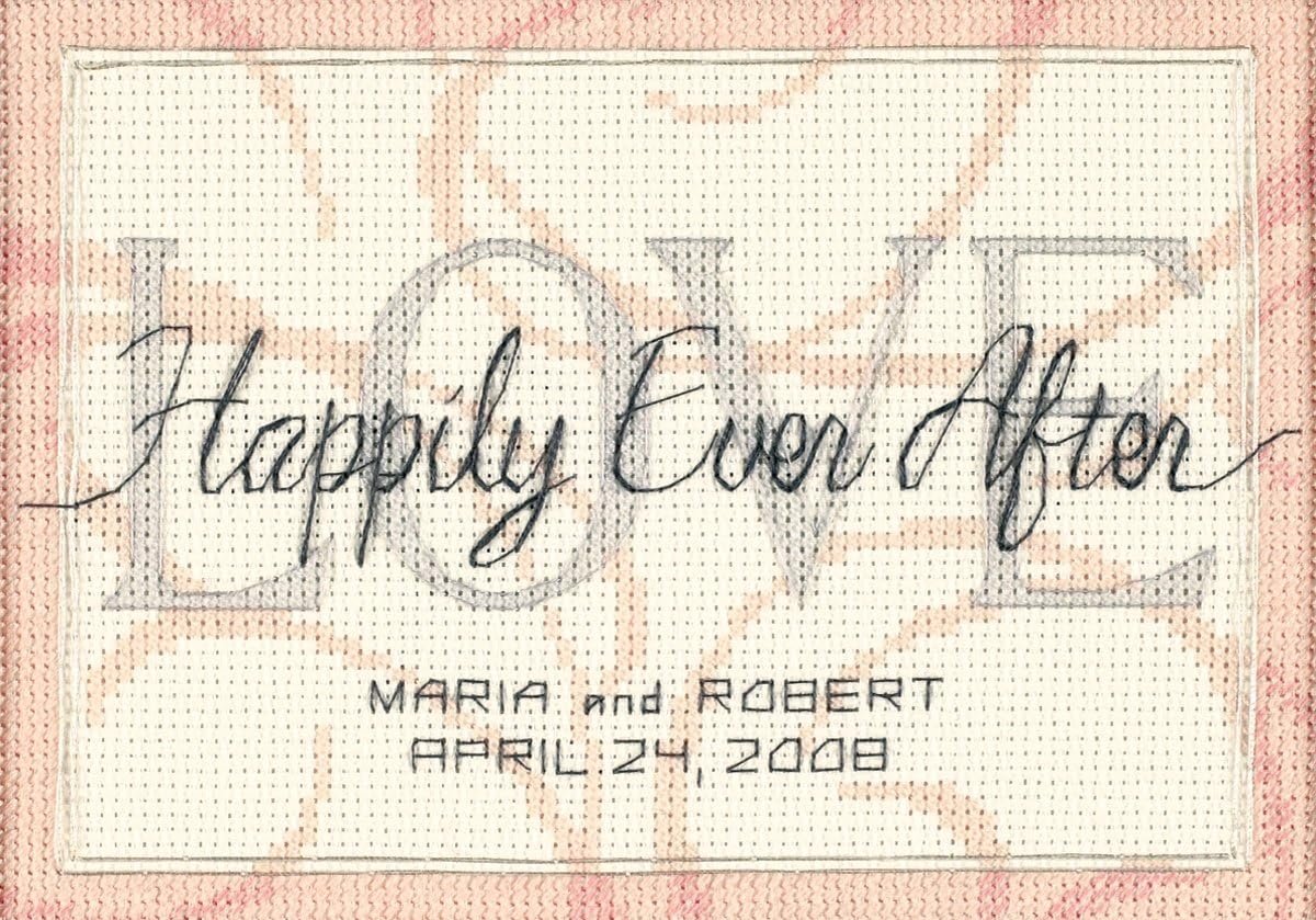 DIMENSIONS Happily Ever After Wedding Record Counted Cross Stitch Kit Personalized Wedding Gift, 7" x 5"