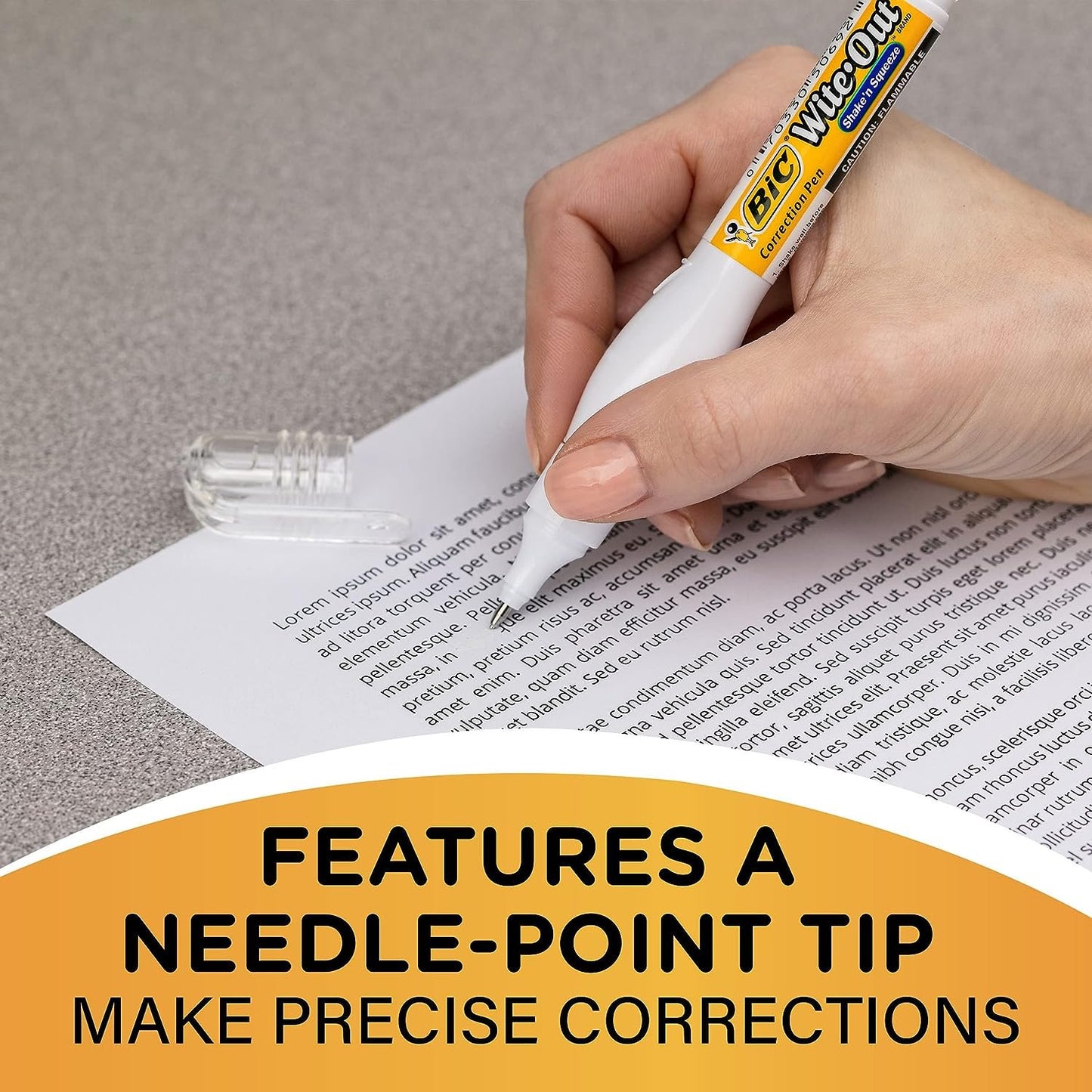 BIC Wite-Out Brand Shake 'n Squeeze Correction Pen, 8 ML Correction Fluid, 4-Count Pack of white Correction Pens, Fast, Clean and Easy to Use Office or School Supplies