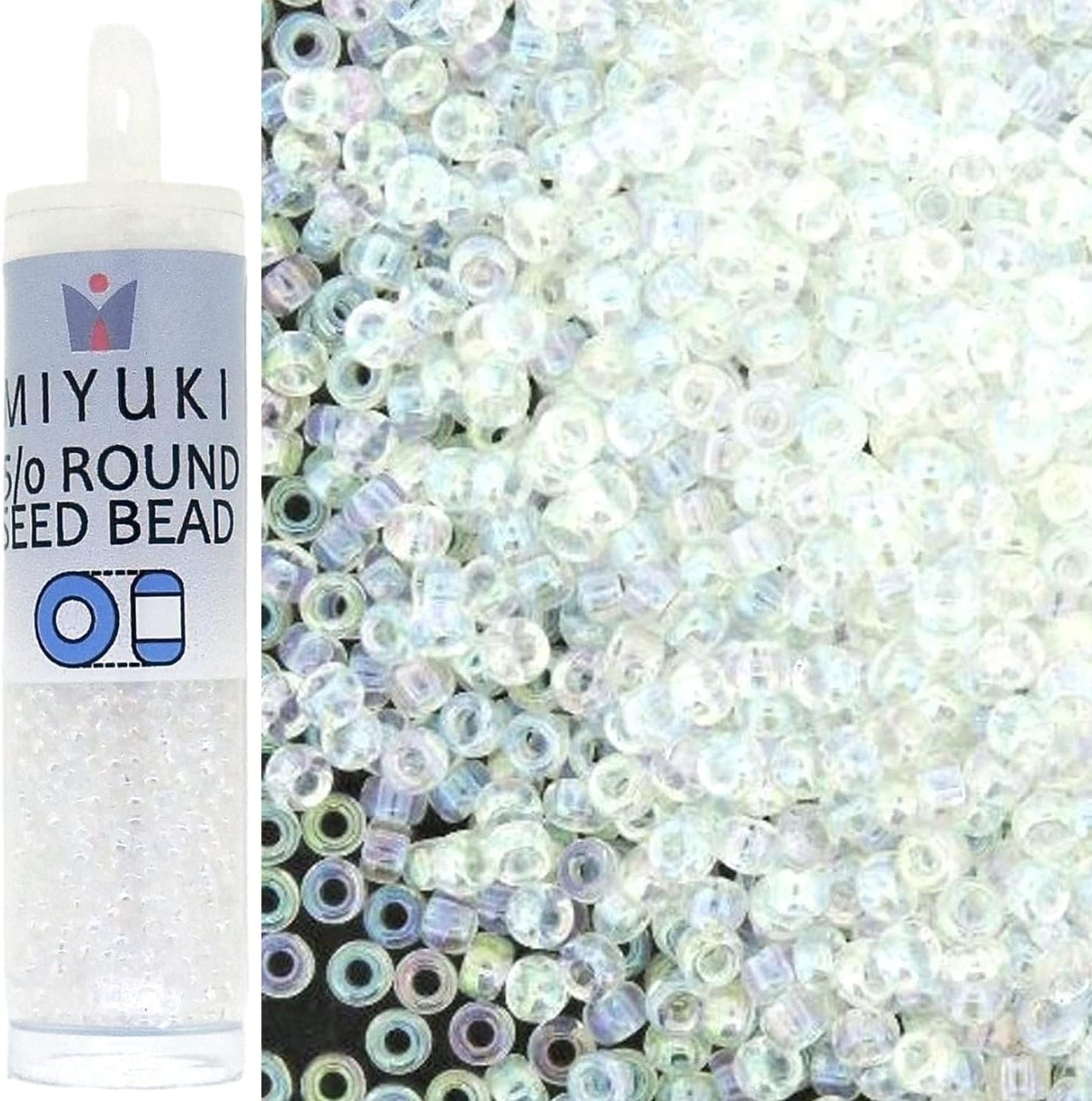Seed Beads Round 15/0 8.2g Crystal AB
