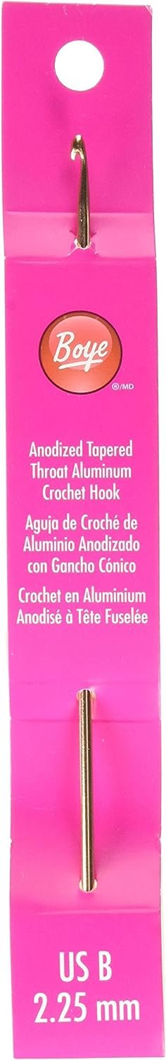 Boye Wright Products Boye Boye 6218-B Metal Crochet Hook, Size B, 6" L