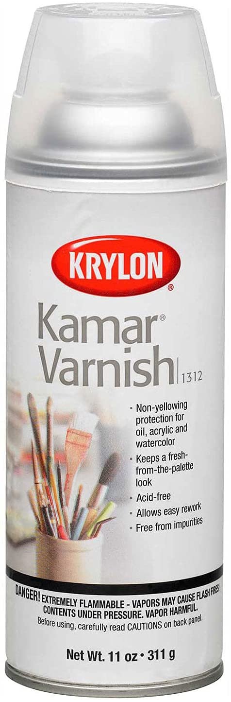 Krylon 1312 Kamar Varnish, Fine Art Spray, 11 Ounce (6 Pack)