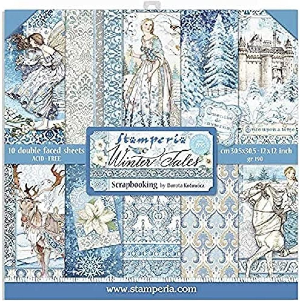 STAMPERIA INTL, KFT (3PL) Paper PAD 12X12 10PK WNTR, Winter Tales, 10 Designs/1 Each