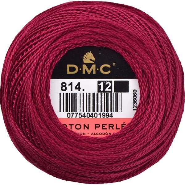 DMC 116 12-814 Pearl Cotton Thread Balls, Dark Garnet, Size 12