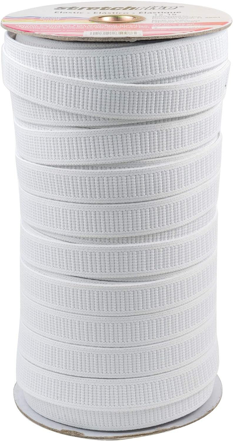 Stretchrite Woven Polyester Elastic Spool, 3/4-Inch by 75-Yard, White