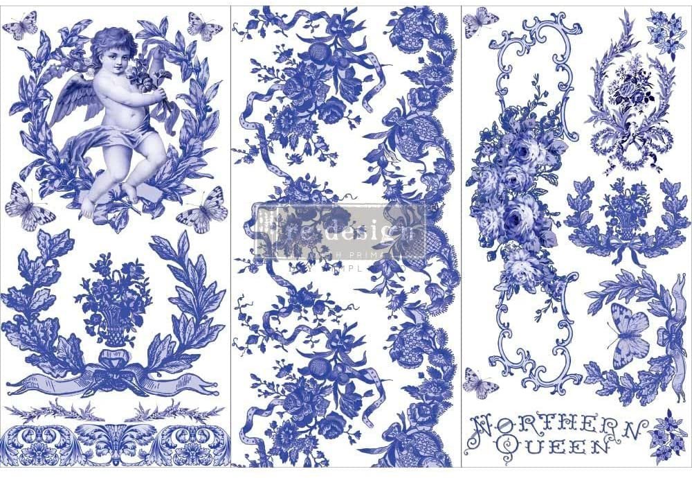 Prima Marketing Re-Design Decor Transfers 6"X12" 3/Sheets-French Bue -RE656683