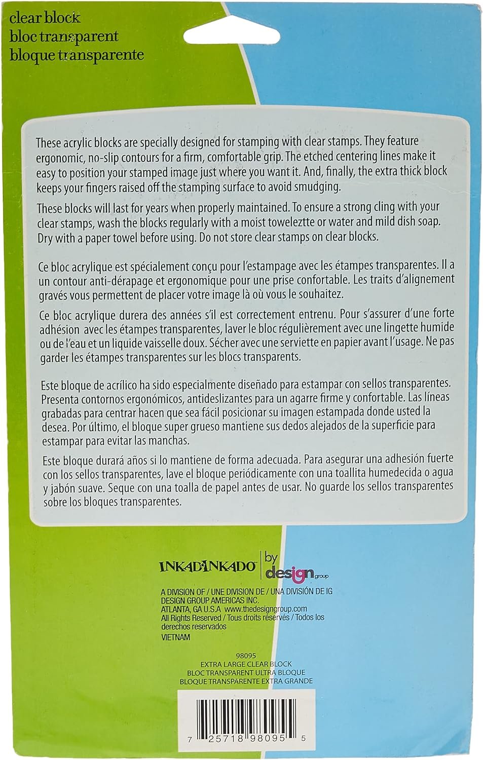 Inkadinkado Clear Extra Large Block (Parent)