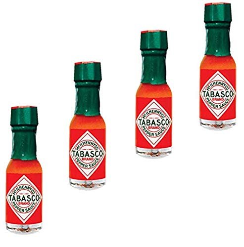 Tabasco Sauce Mini Travel Bottles - Refills for Hot Sauce Travel Keychain. Miniature Gifts Bottle For On The Go. Set of 4.