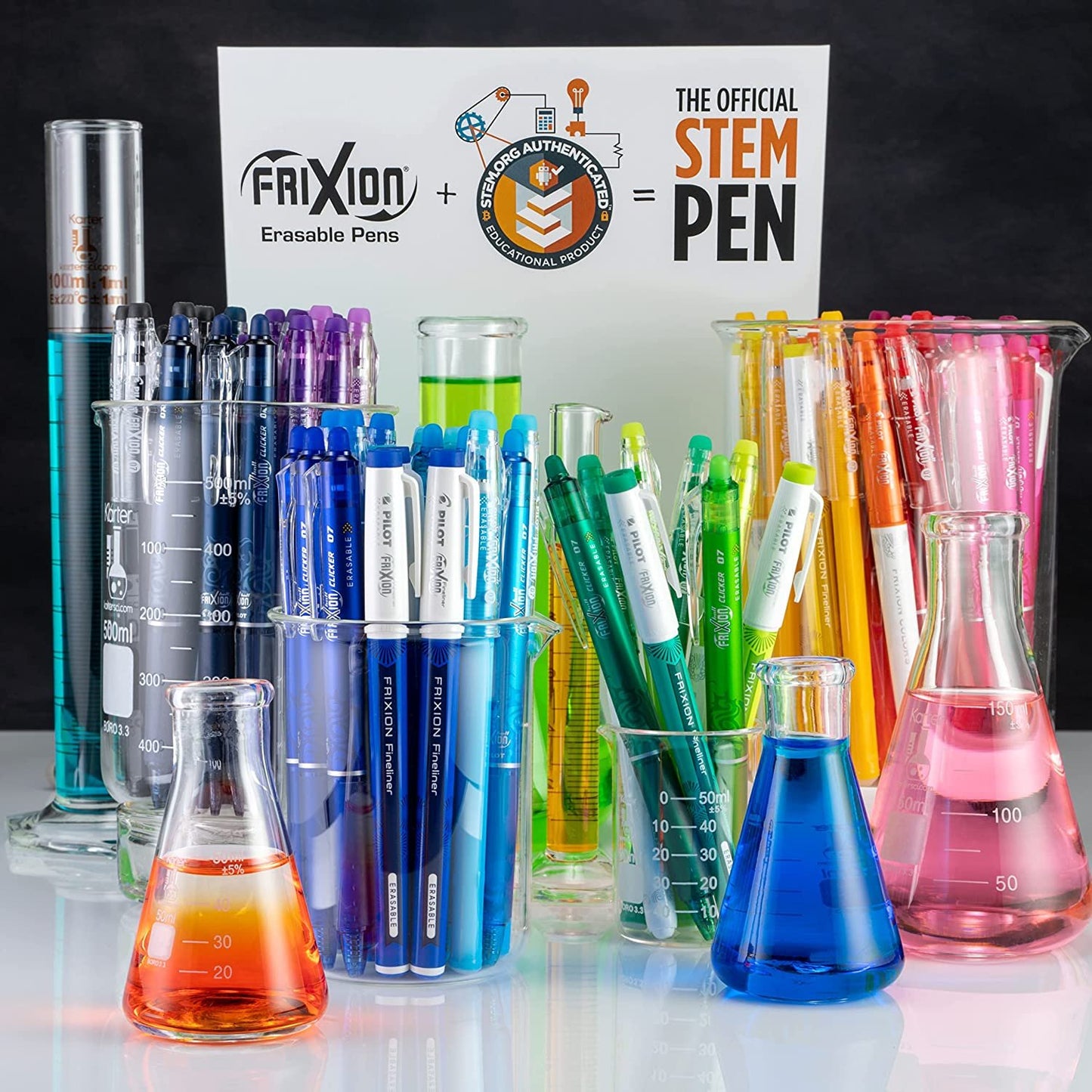 Pilot, FriXion Fineliner Erasable Marker Pens, Fine Point 0.7 mm, Pack of 12, Assorted Colors
