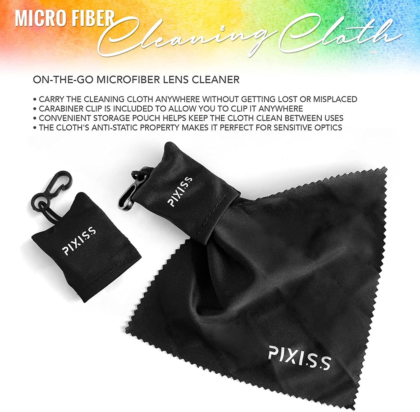 Camera Color Correction White Balance Card, 4In1 Color Correction Card Set by Pixiss, 18% Gray, Black, All in Glossy and Matte, Premium Exposure Card Set with Free Camera Lens Micro Fiber Cloth