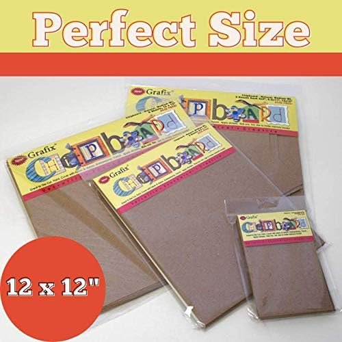Medium Weight Acid-Free 0.057” Chipboard Sheets, Create Three-Dimensional Embellishments for Cards, Papercrafts, Mixed Media, Home Décor, and More, 12 x 12, Natural, 25 Count