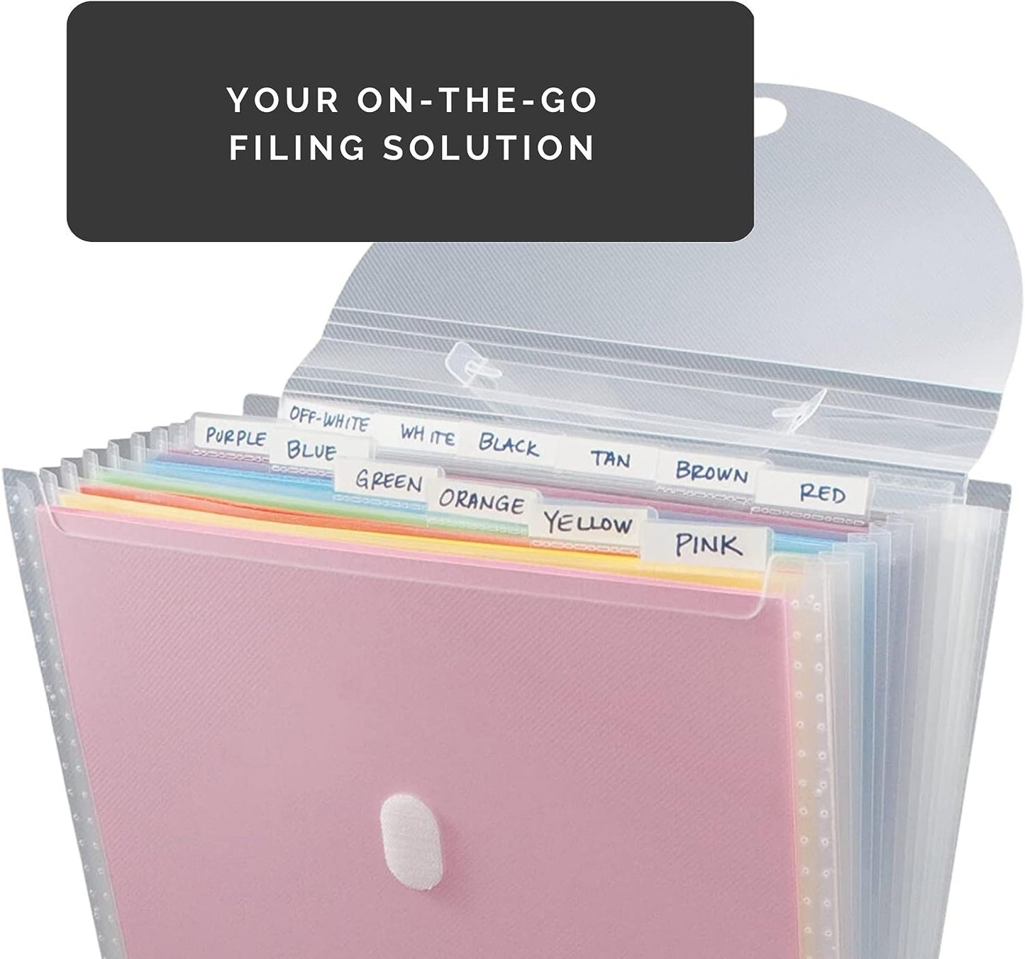 Advantus Expandable Paper Organizer, Accordion File Organizer, Important Document Holder, Clear with 12 Pockets, White, 12x12 Inches