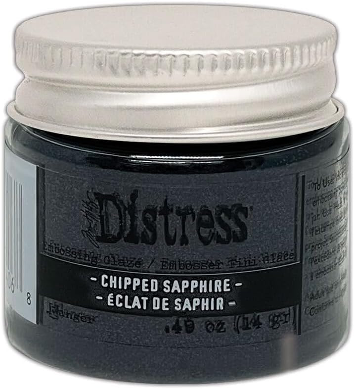 Bundle - 12 Distress Embossing Glaze - Tim Holtz -Coral Sapphire Lagoon Lawn Peacock Lemonade Mahogany Sage Olive Pumice Preserves Marmalade - Ranger Ink 2023 Release