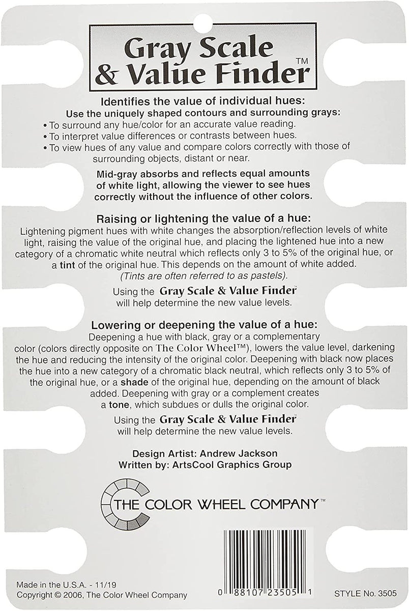 Color Wheel. 245557 3505 Gray Scale and Value Finder – Pixiss
