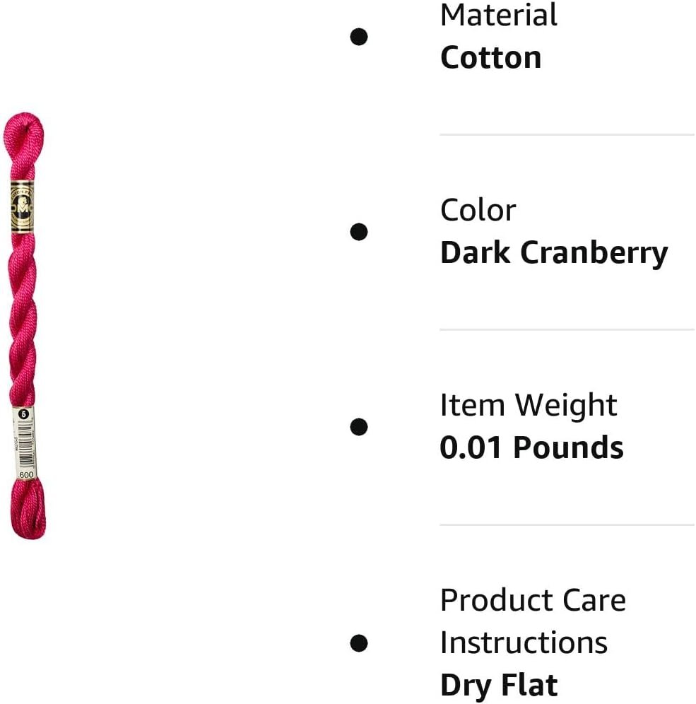 DMC 115 3-600 Pearl Cotton Thread, Very Dark Cranberry