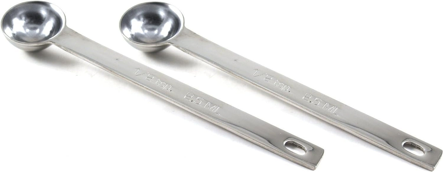 RSVP International- Endurance Stainless Steel 1/2 Teaspoon Measuring Spoon,Silver - 2 pack