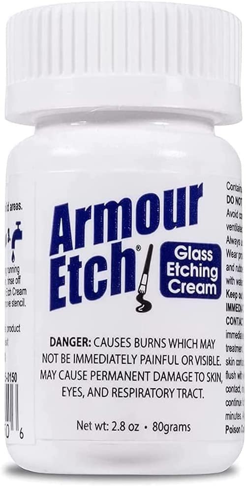 Armour Etch Etching Cream for Glass - Glass Etching Kit with 2.8oz Armour Etch and 10 Pixiss Application Brushes
