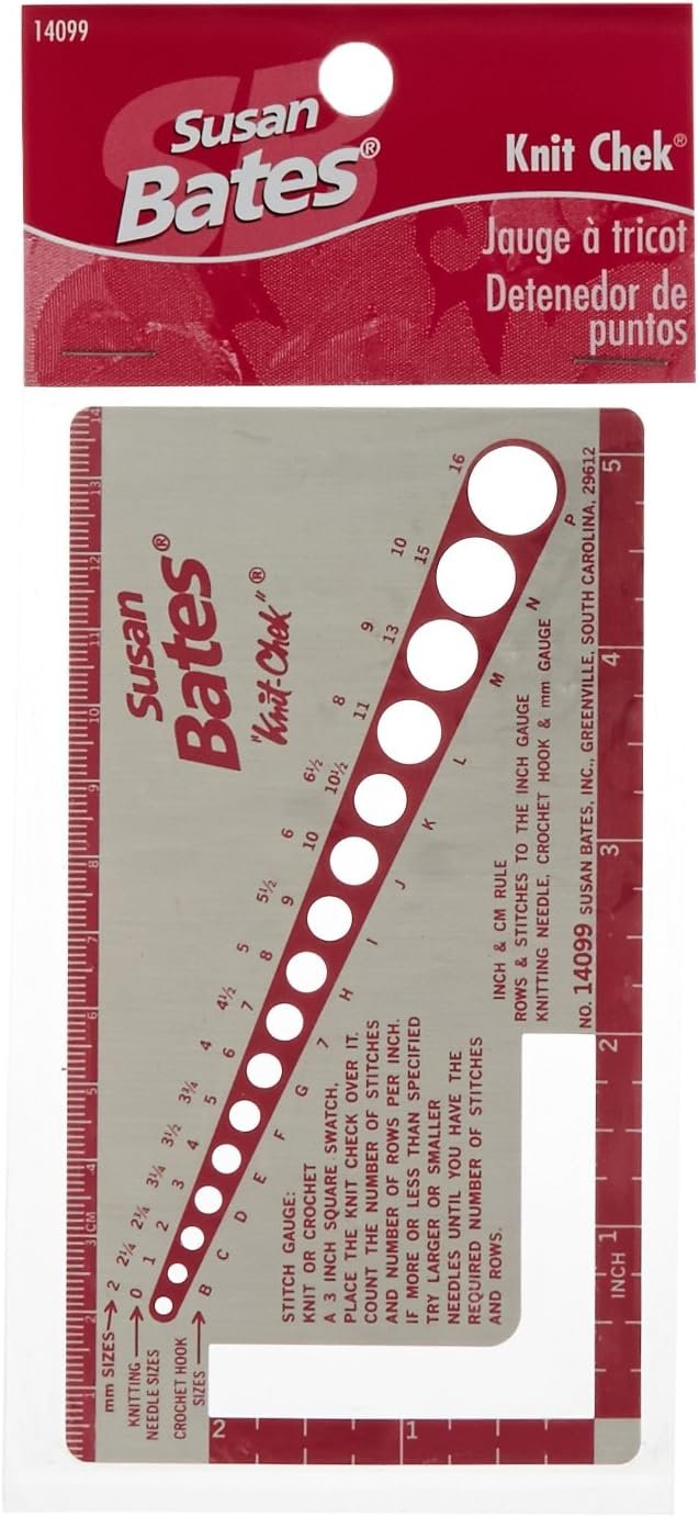 Susan Bates 14099 Knit-Chek for Knitting Needle, 3 by 5-1/2-Inch
