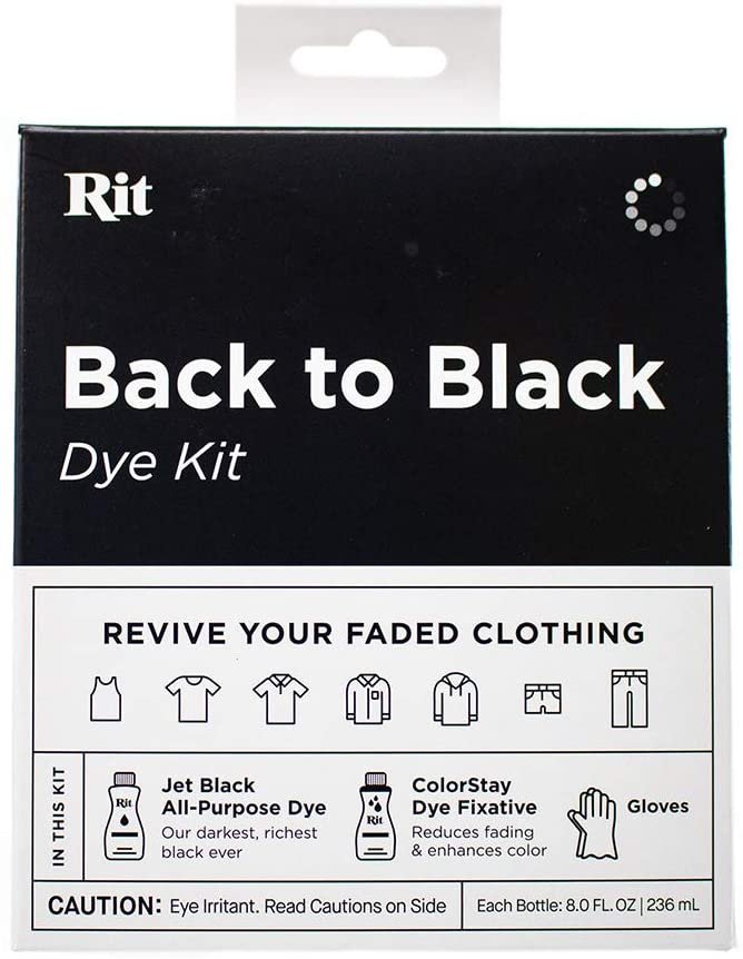 Rit Back to Black Dye Kit - Can be Used to Restore Faded Black Color Back to a Vibrant Black