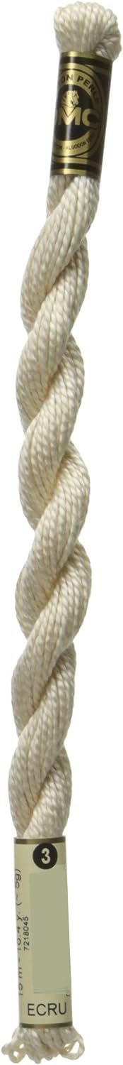 DMC 115 3-Ecru Pearl Cotton Thread, Ecru, Size 3