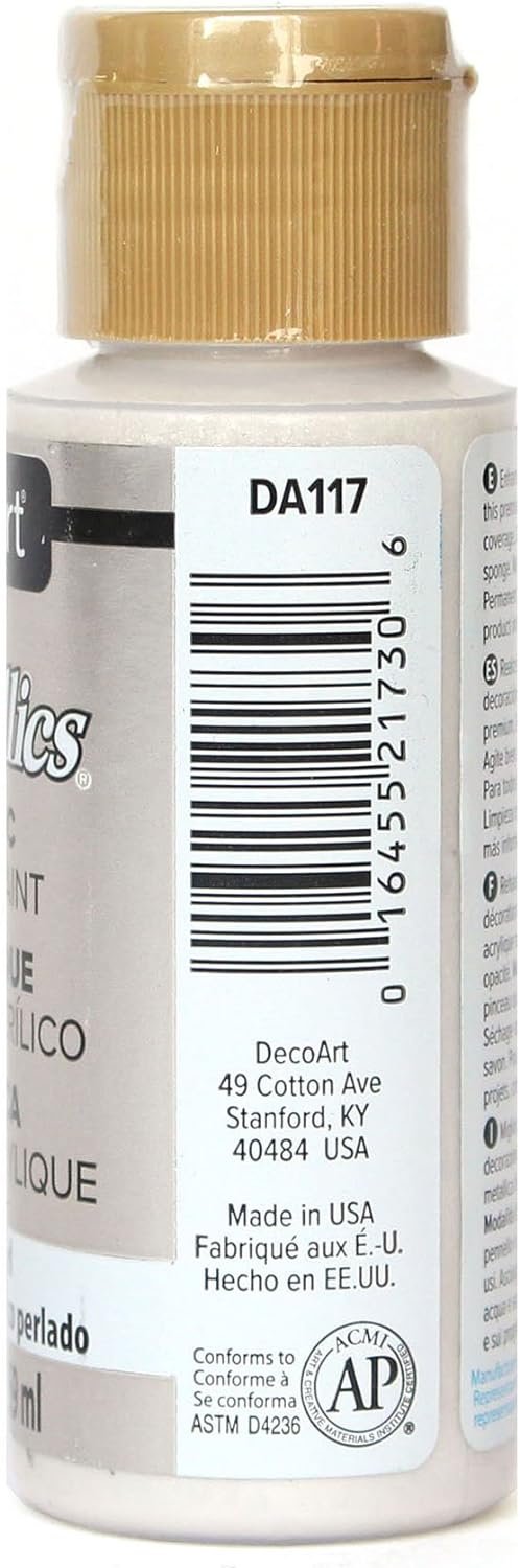 DecoArt Dazzling Metallics 2-Ounce White Pearl Acrylic Paint (DM-DA117)