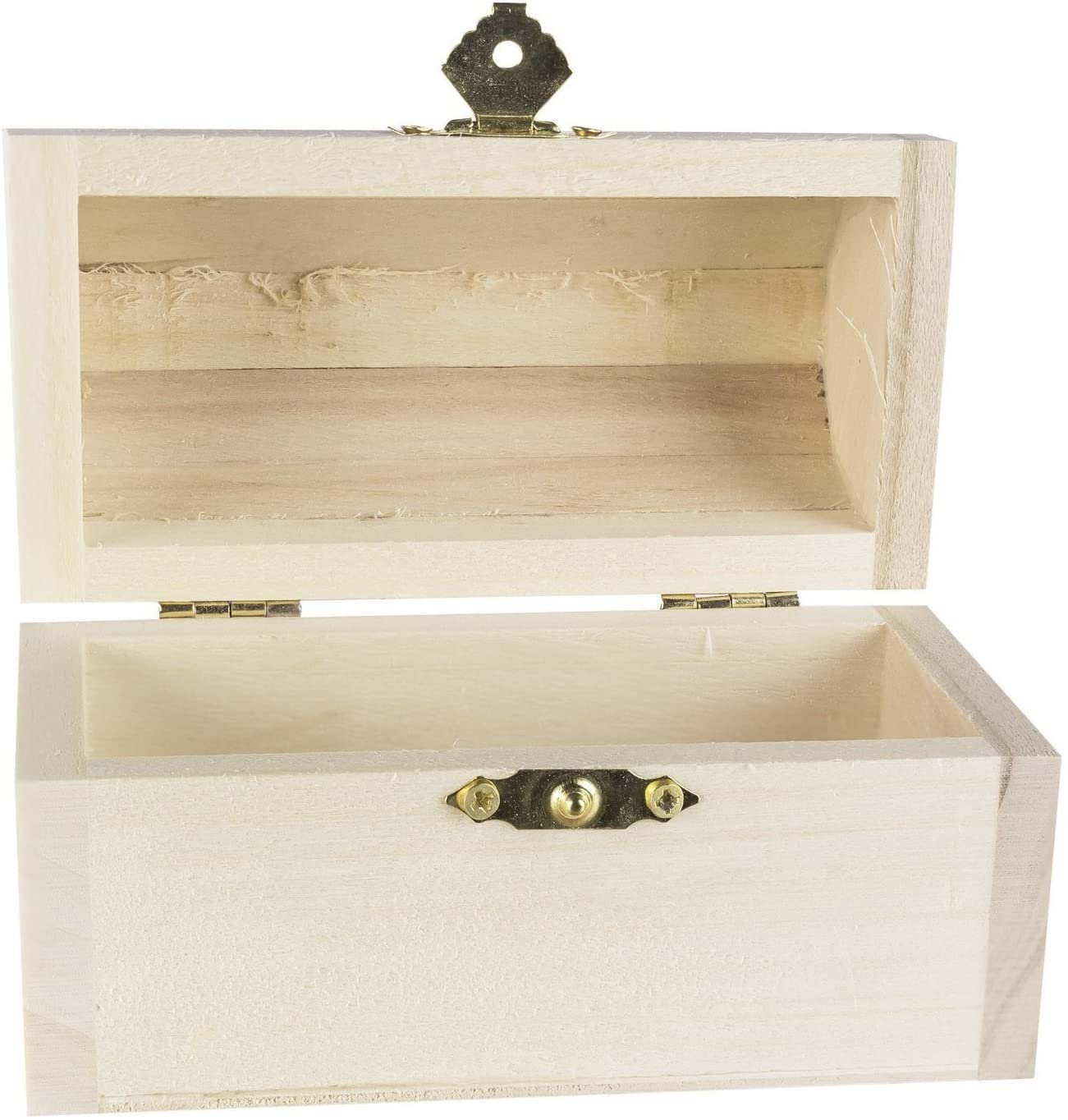 Package of 8 Unfinished Wood Treasure Chest Boxes for Weddings, Crafts & More