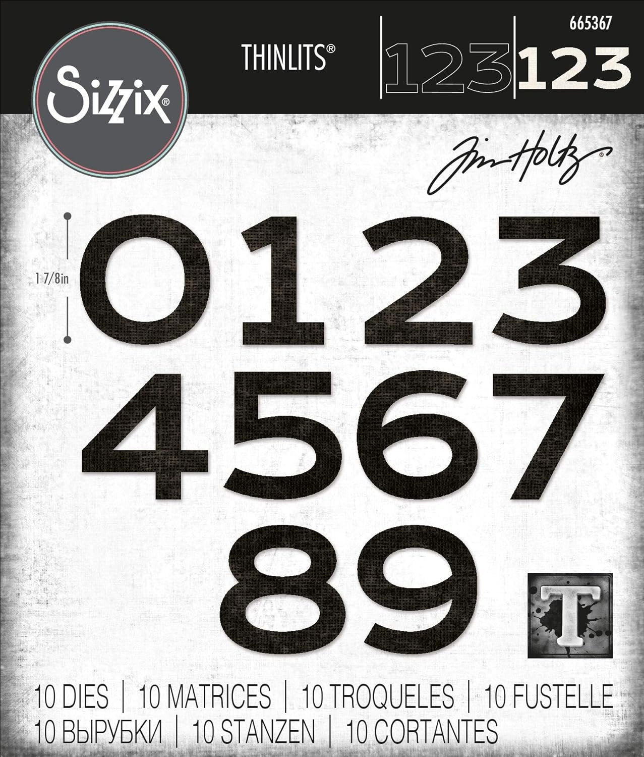 Sizzix Thinlits Die Set 10PK Countdown by Tim Holtz, 665367, Multicolor
