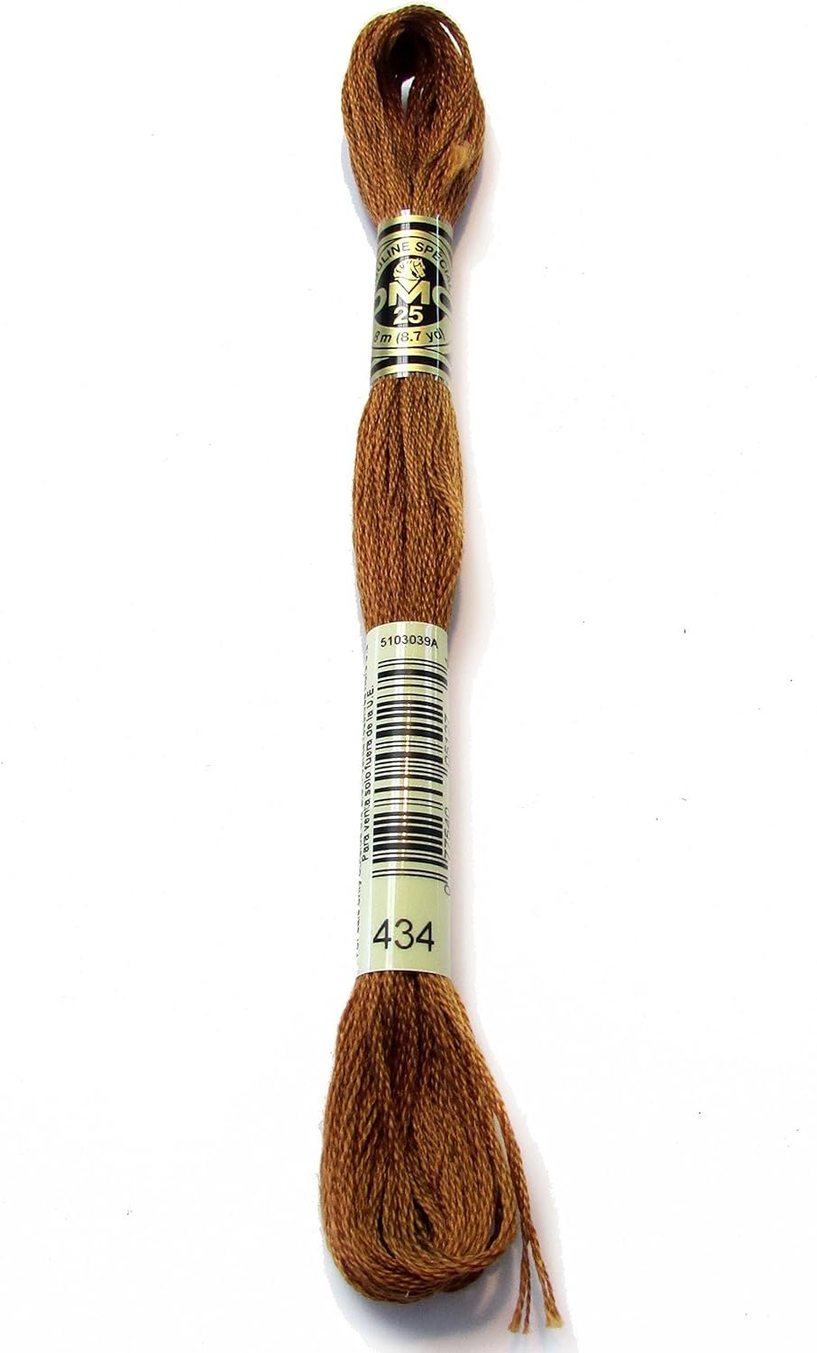 DMC 117-434 Six Stranded Cotton Embroidery Floss, Light Brown, 8.7-Yard