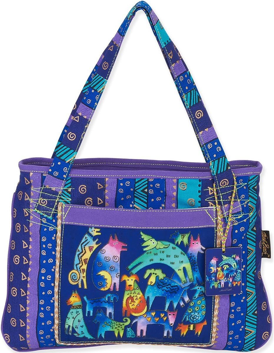 Laurel Burch Medium Tote 15"X11", Mythical Dogs