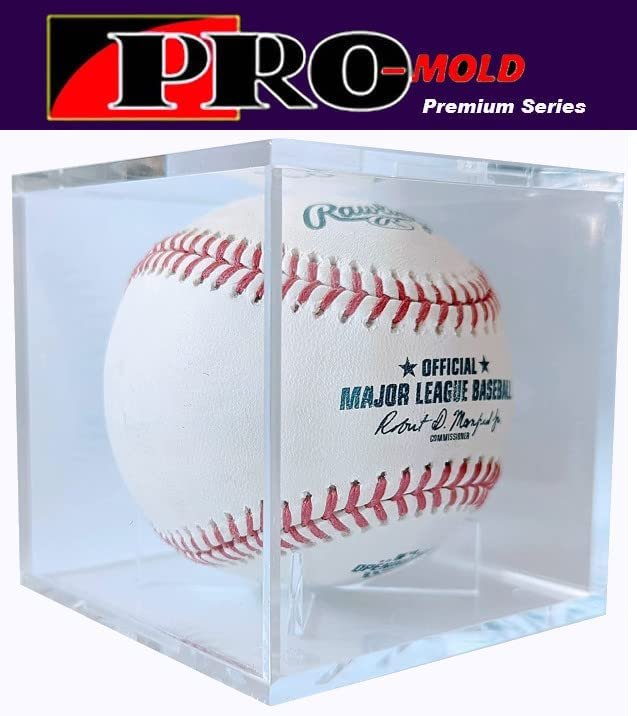 Pro-Mold Made in USA Baseball Cube Stand with 25+ Year Certified UV Protection (Crystal Clear, Ball Not Included)