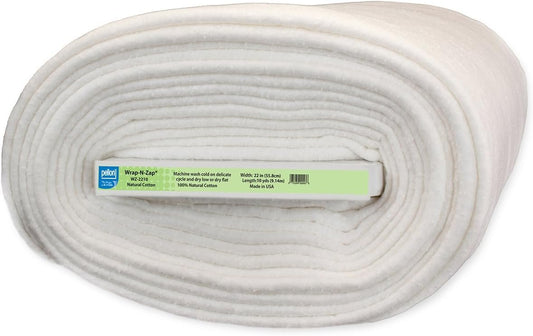Wrap-N-Zap Batting for Microwave Projects, 22" x 10 yards rolled on board