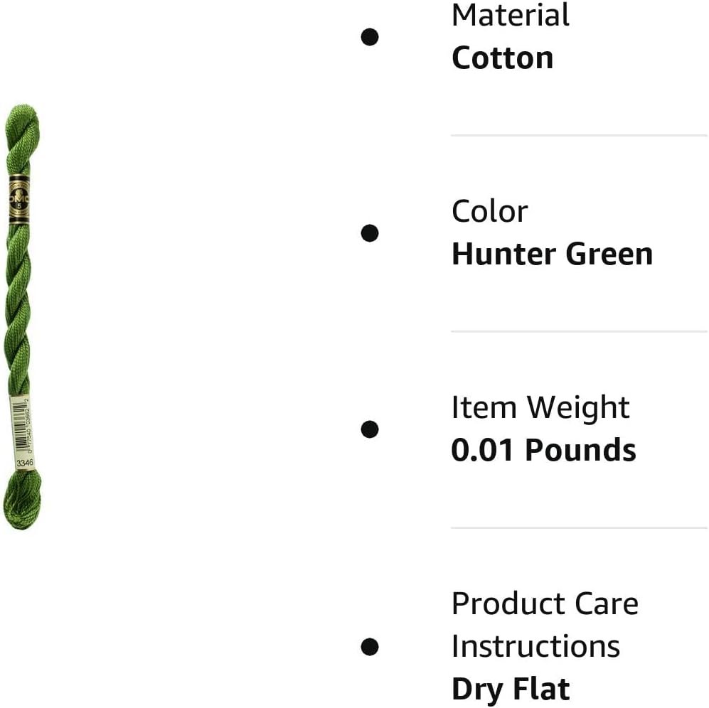 DMC 115 5-3346 Pearl Cotton Thread, Hunter Green, Size 5