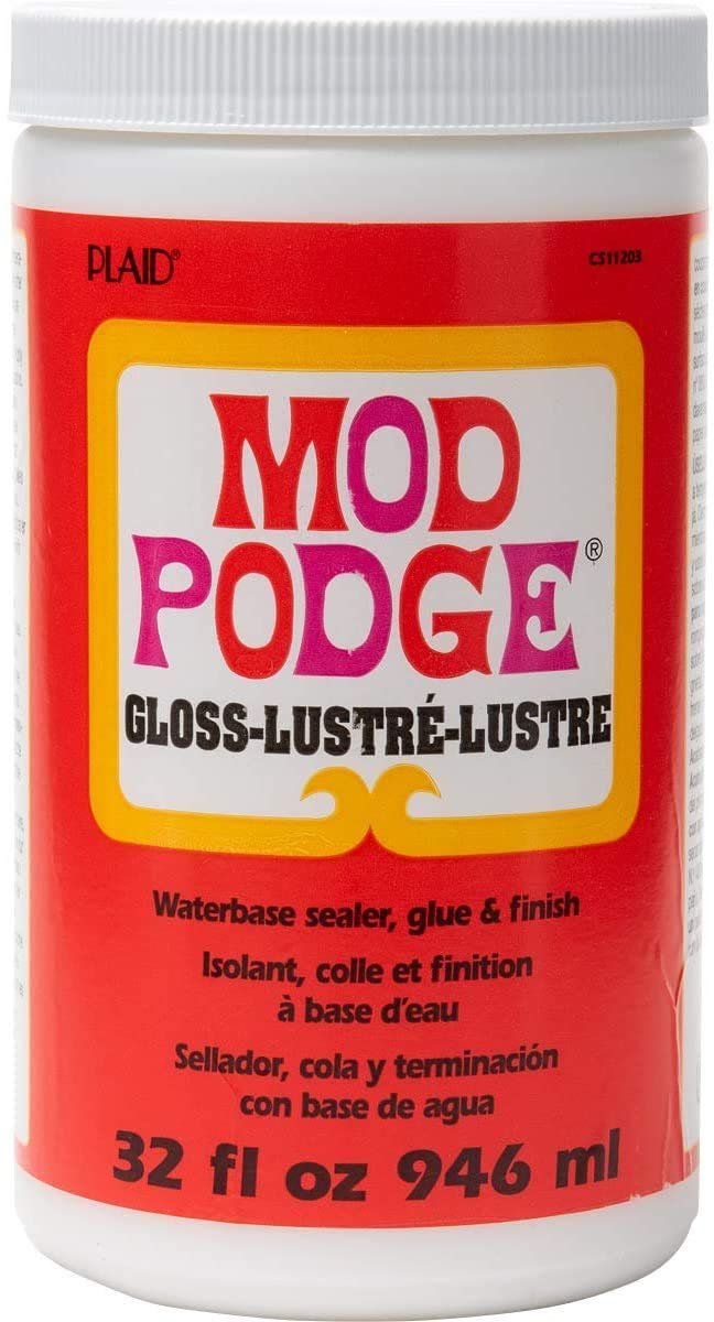 Mod Podge Gloss Waterbase Sealer, Glue & Decoupage Finish, 32 oz, Pixiss Accessory Kit with Silicone Spreaders, Gloves, Spreaders, Brushes