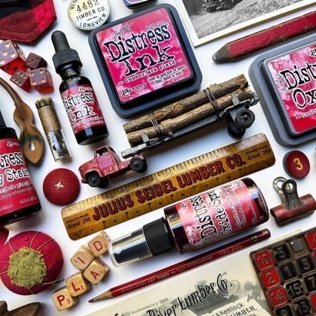Bundle- Ranger Ink - Tim Holtz - Lumberjack Plaid - Distress Oxide Ink Pad & Distress Ink Pad Set - October 2022