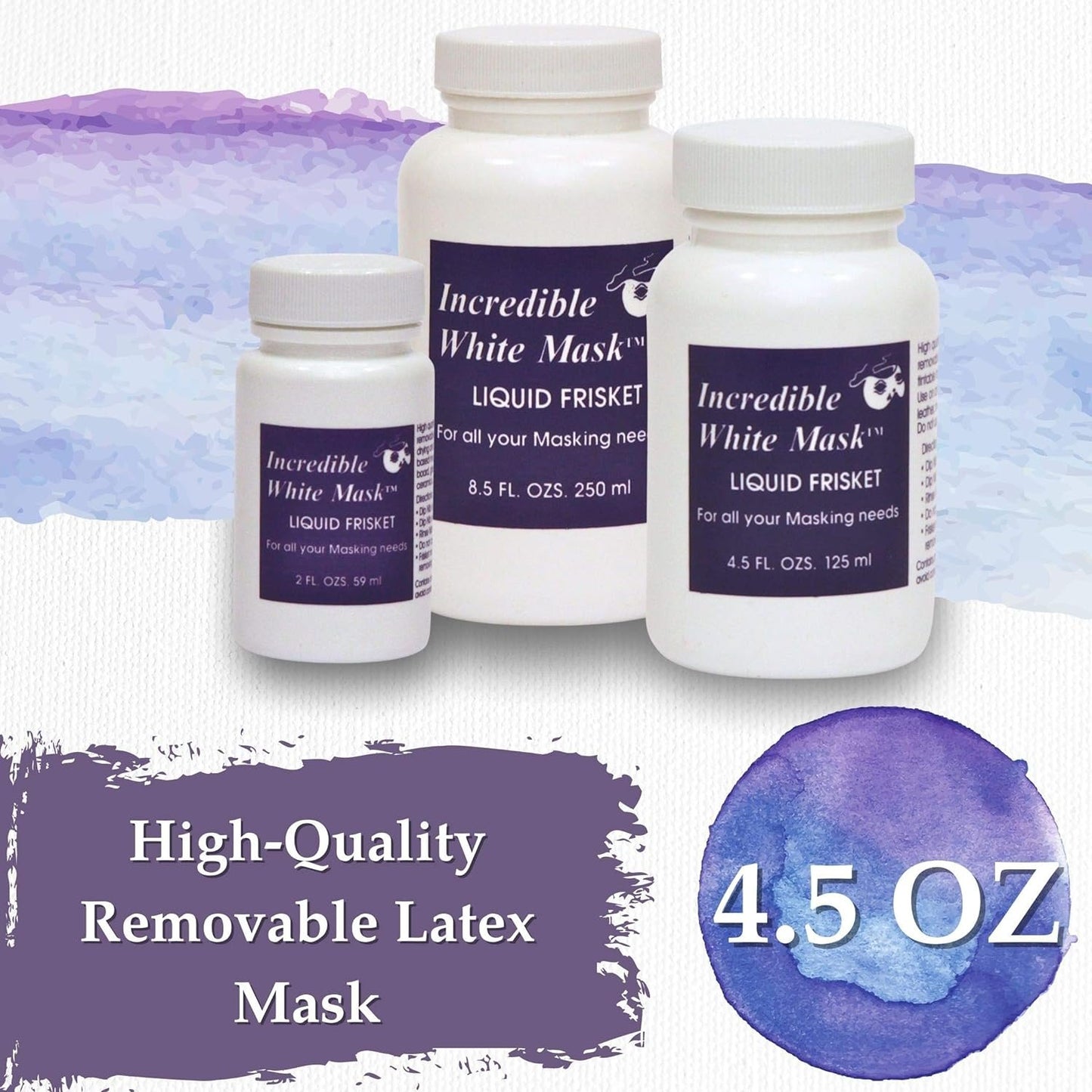 Grafix 4-1/2-Ounce Incredible White Mask Liquid Frisket (WM4), 4.5 Fl Oz (Pack of 1), Assorted, 4