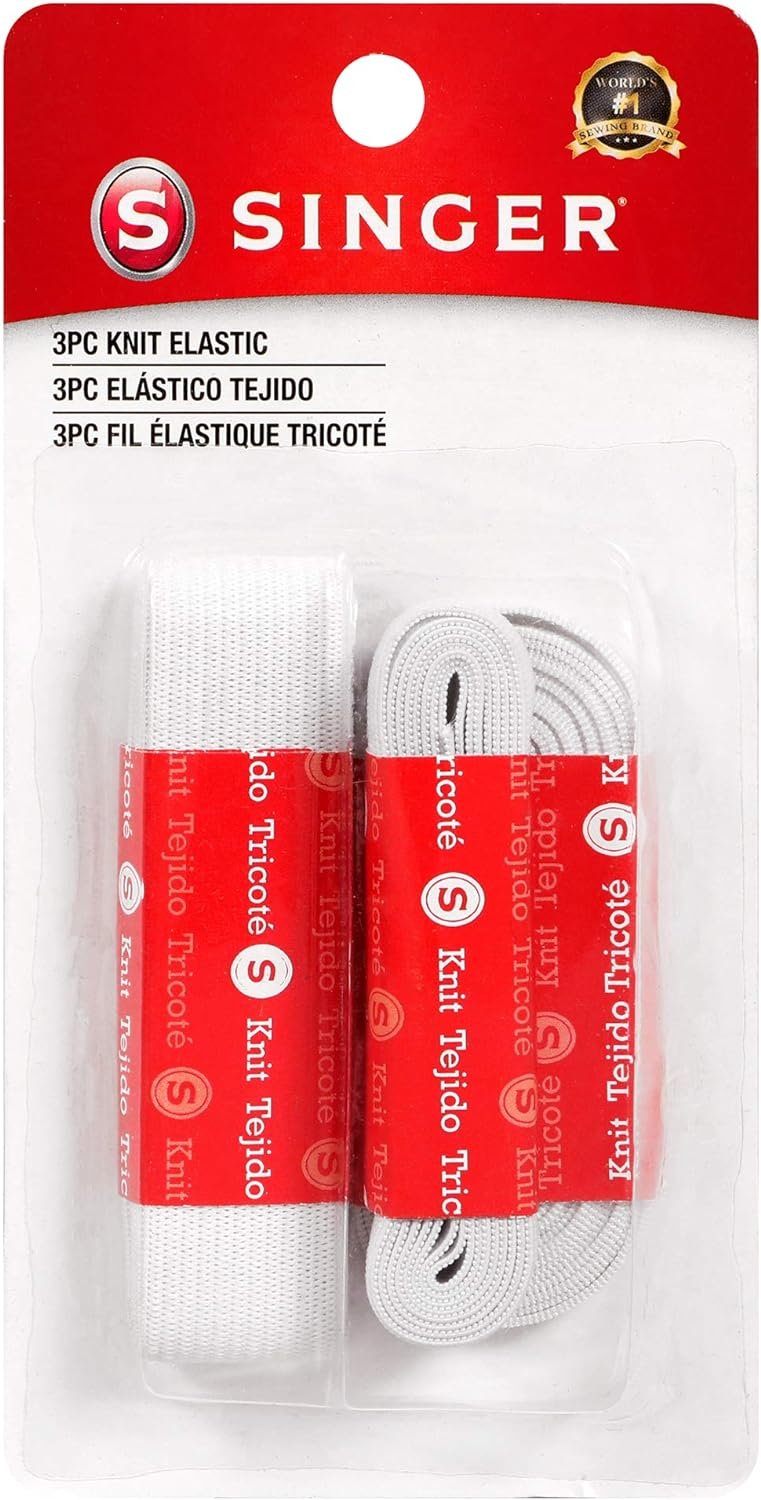 SINGER 00418 Knitted Elastic, 1 Pack, White