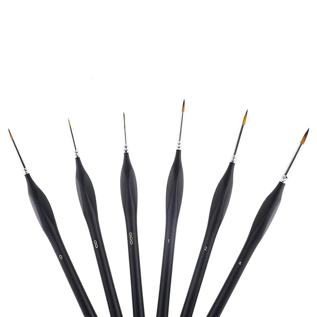 PIXISS Fine Tip Miniature Brushes - 6PC