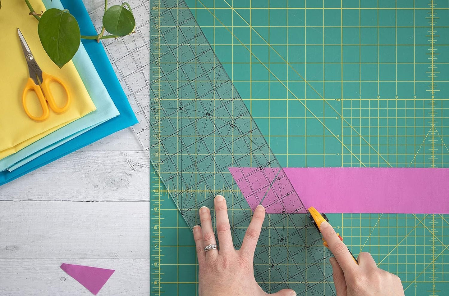 OLFA 6" x 24" Frosted Acrylic Ruler (QR-6x24) - Non Slip 6x24 Inch Acrylic Ruler with Grid & Angle Markings for Cutting Fabric, Sewing, Quilting, & Crafts