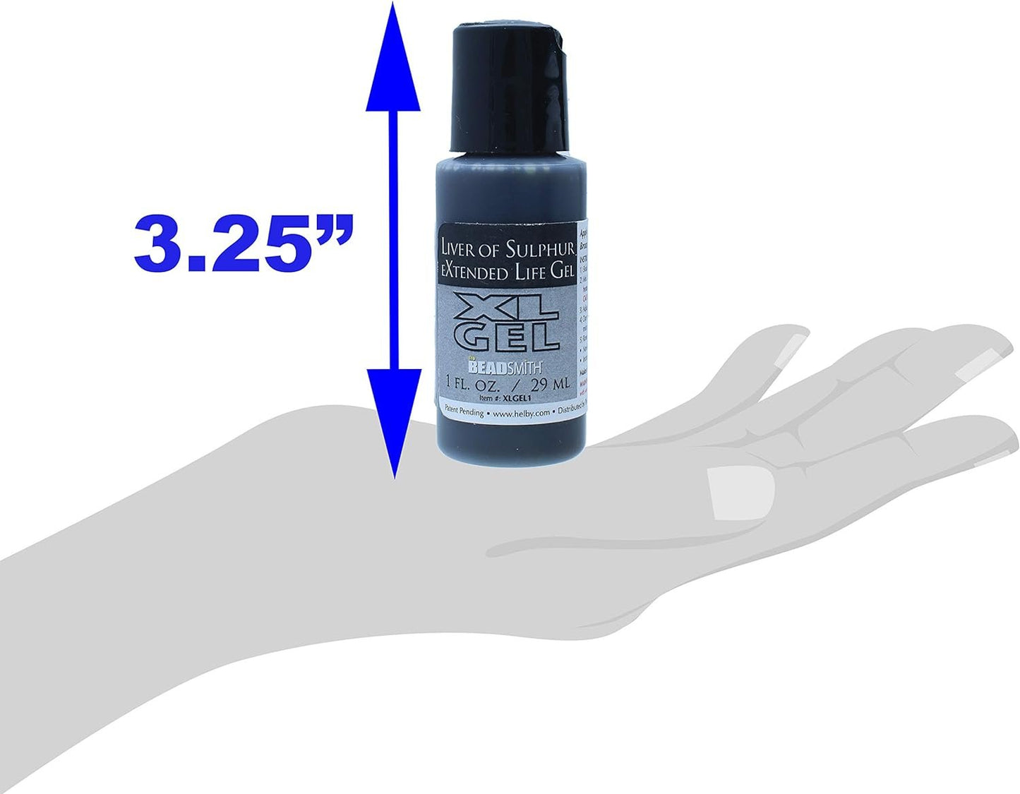 The Beadsmith XL Gel, Liver of Sulfur Extended Life Gel, 1 fluid ounce (29ml) bottle, Apply a patina finish to silver, copper, and other metal for oxidized look on art and jewelry projects